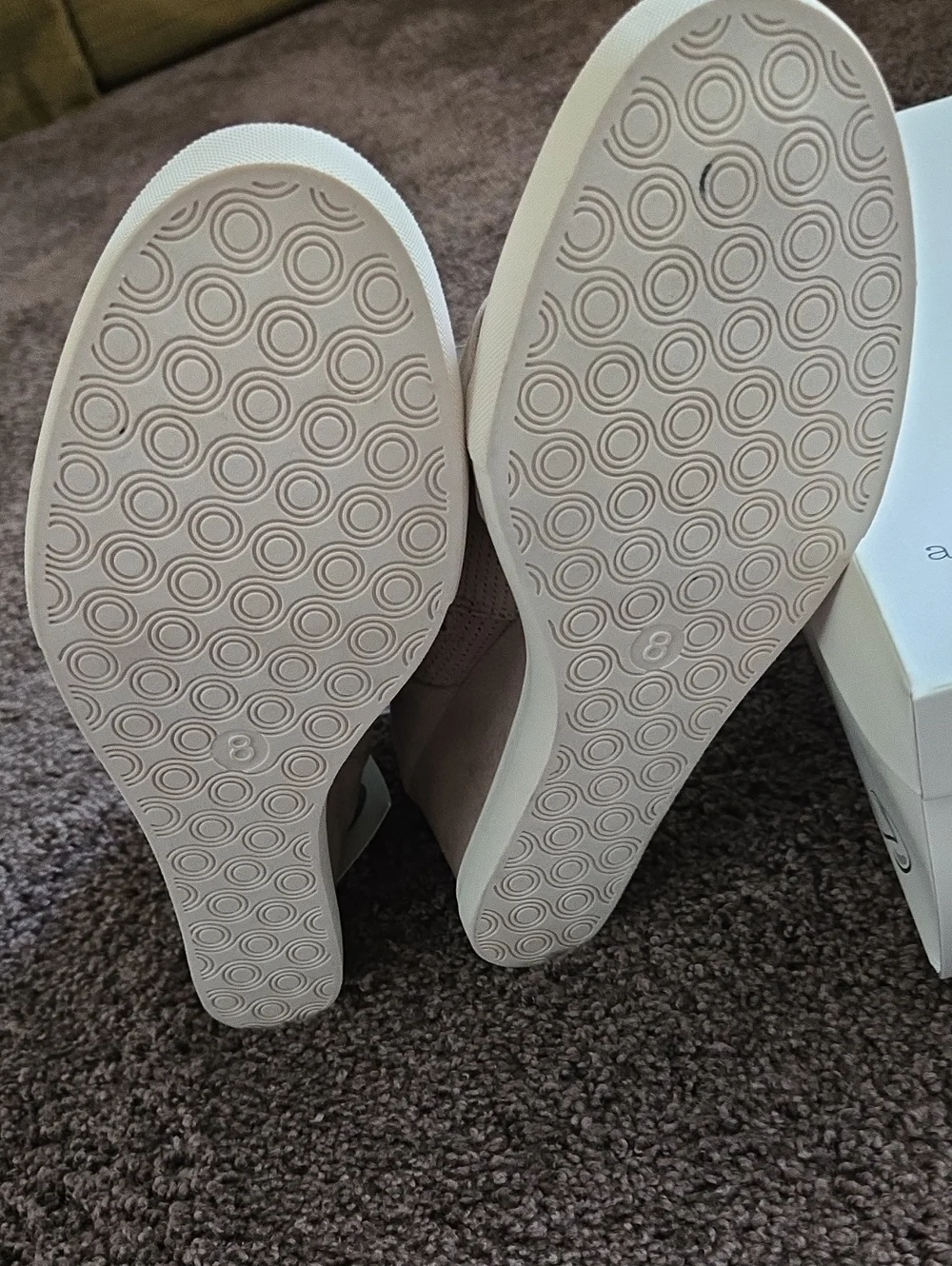 NEW a new day Taupe Suede Wedge Sneakers 8